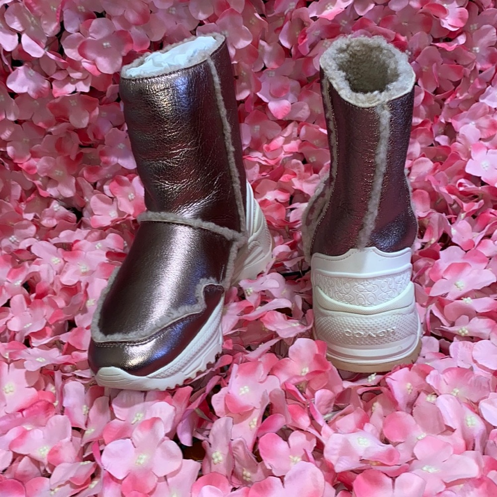 Coach metallic winter boots